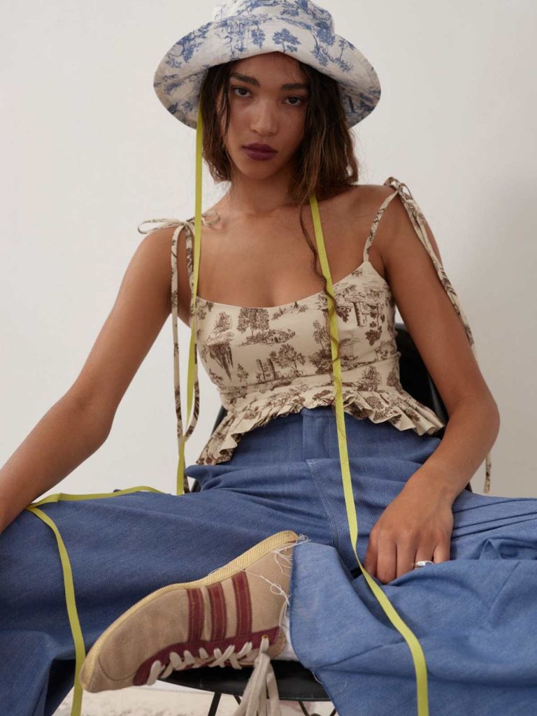 Eliza Faulkner Candy Corset Brown Toile De Jouy — image 2 of 7